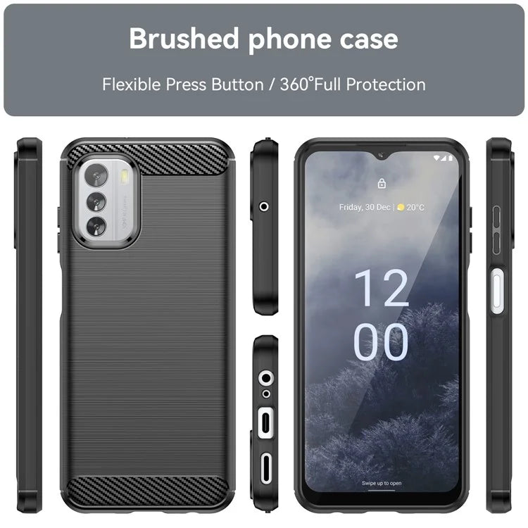 For Nokia G60 5G Case Carbon Fiber Texture Anti-Dust TPU Phone Shell