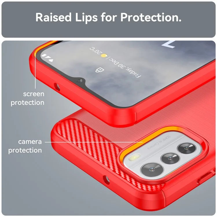 For Nokia G60 5G Case Carbon Fiber Texture Anti-Dust TPU Phone Shell