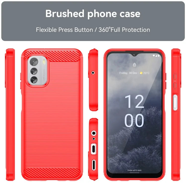 For Nokia G60 5G Case Carbon Fiber Texture Anti-Dust TPU Phone Shell