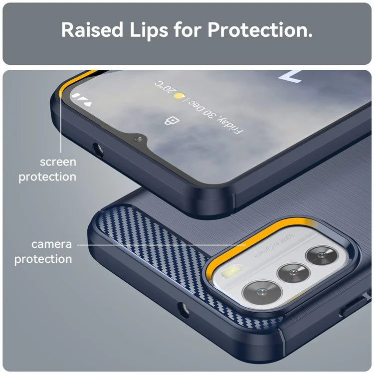 For Nokia G60 5G Case Carbon Fiber Texture Anti-Dust TPU Phone Shell