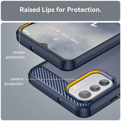 For Nokia G60 5G Case Carbon Fiber Texture Anti-Dust TPU Phone Shell