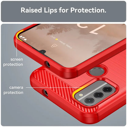 For Nokia C31 4G Case Carbon Fiber Texture Brushed Phone Back Cover