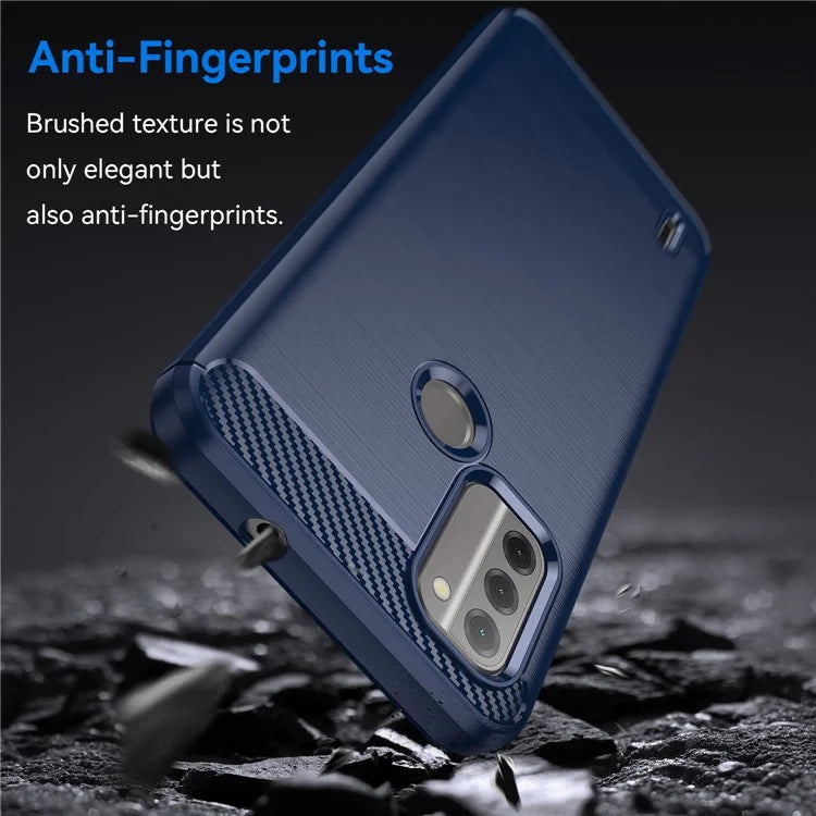 For Nokia C31 4G Case Carbon Fiber Texture Brushed Phone Back Cover