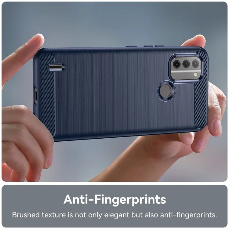 For Nokia C31 4G Case Carbon Fiber Texture Brushed Phone Back Cover