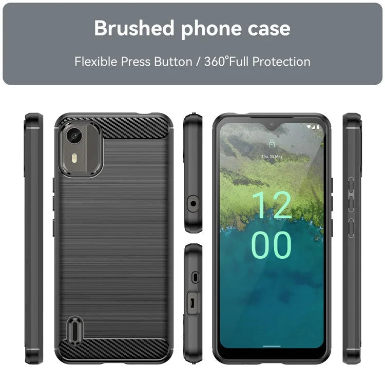 For Nokia C12 Pro / C12 Plus Cover Dustproof TPU Brushed Phone Case