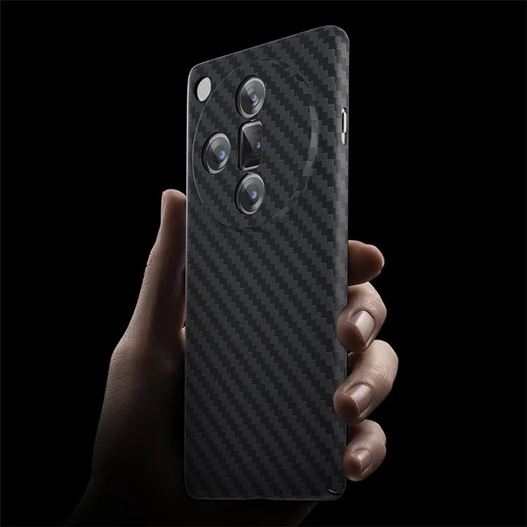 For Oppo Find X7 Ultra Phone Cover Hard PC Carbon Fiber Texture Protective Case+Red
