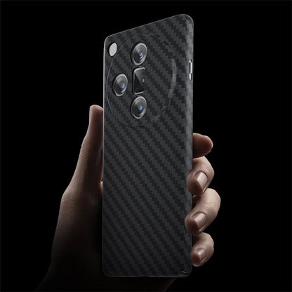 For Oppo Find X7 Ultra Phone Cover Hard PC Carbon Fiber Texture Protective Case+Red