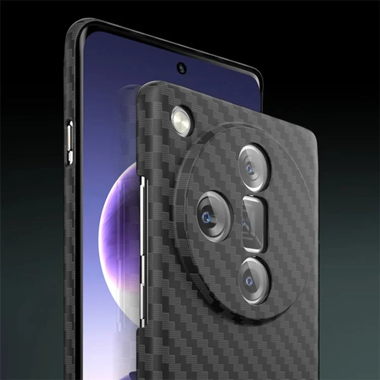 For Oppo Find X7 Ultra Phone Cover Hard PC Carbon Fiber Texture Protective Case+Red