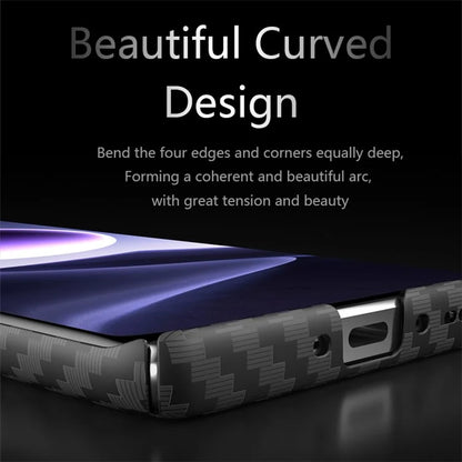 For Oppo Find X7 Ultra Phone Cover Hard PC Carbon Fiber Texture Protective Case+Green