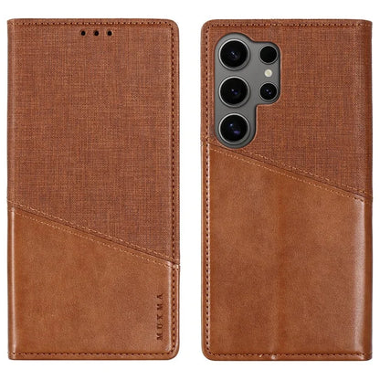 MUXMA MX109 For Samsung Galaxy S23 Ultra Case RFID Blocking Leather Phone Cover with Wallet Stand
