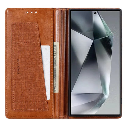 MUXMA MX109 For Samsung Galaxy S23 Ultra Case RFID Blocking Leather Phone Cover with Wallet Stand