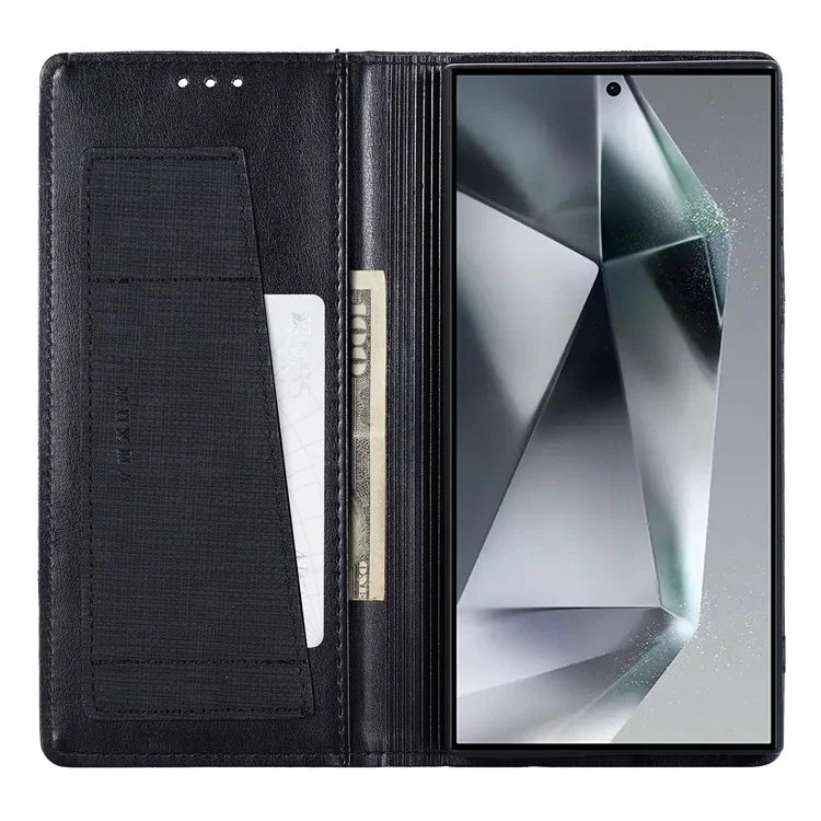 MUXMA MX109 For Samsung Galaxy S23 Ultra Case RFID Blocking Leather Phone Cover with Wallet Stand