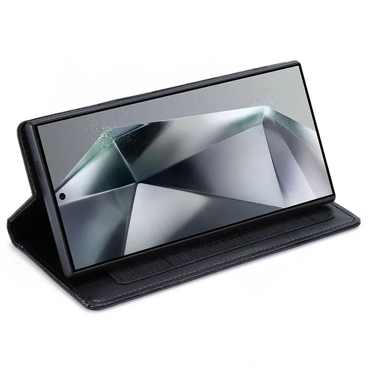 MUXMA MX109 For Samsung Galaxy S23 Ultra Case RFID Blocking Leather Phone Cover with Wallet Stand