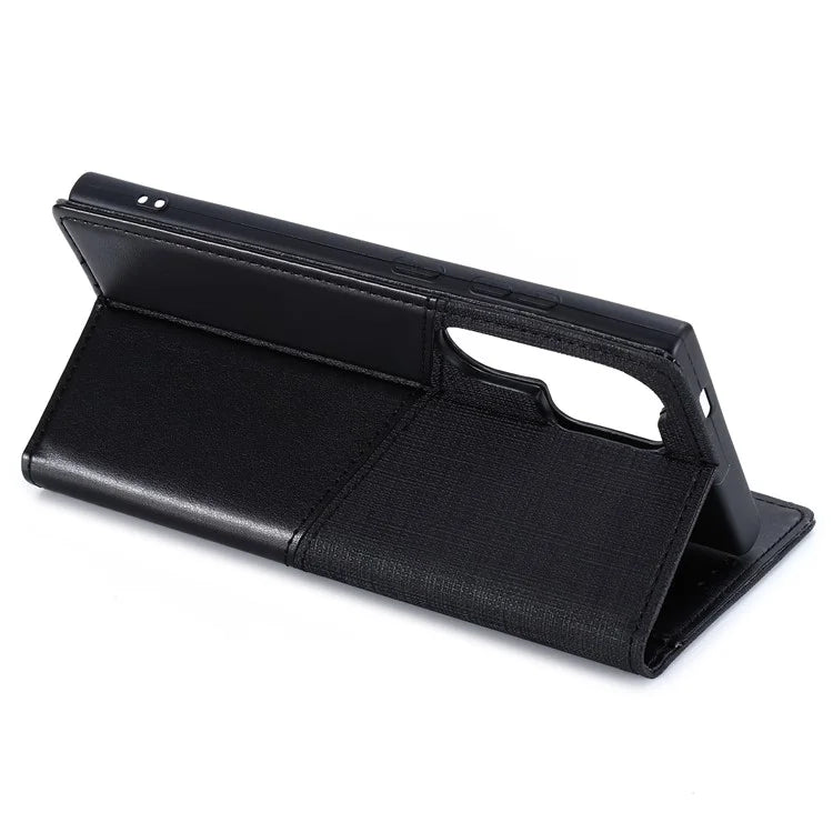 MUXMA MX109 For Samsung Galaxy S23 Ultra Case RFID Blocking Leather Phone Cover with Wallet Stand