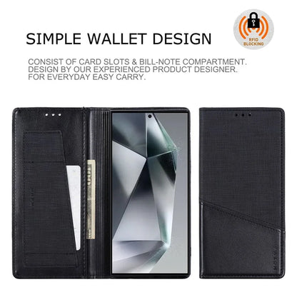 MUXMA MX109 For Samsung Galaxy S23 Ultra Case RFID Blocking Leather Phone Cover with Wallet Stand