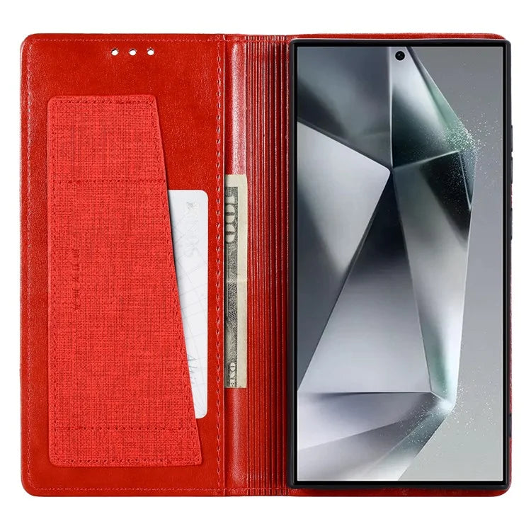 MUXMA MX109 For Samsung Galaxy S23 Ultra Case RFID Blocking Leather Phone Cover with Wallet Stand