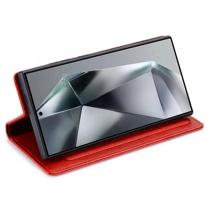 MUXMA MX109 For Samsung Galaxy S23 Ultra Case RFID Blocking Leather Phone Cover with Wallet Stand