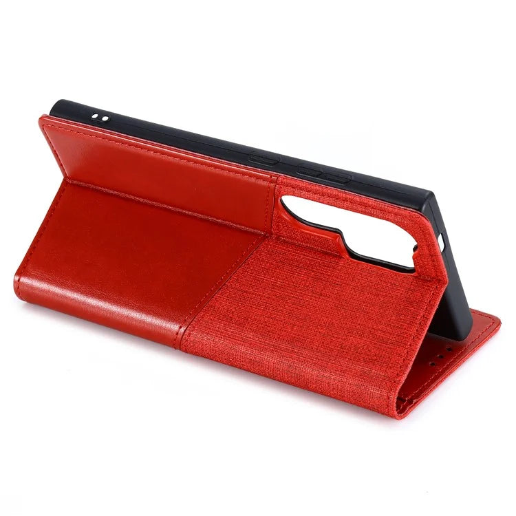 MUXMA MX109 For Samsung Galaxy S23 Ultra Case RFID Blocking Leather Phone Cover with Wallet Stand