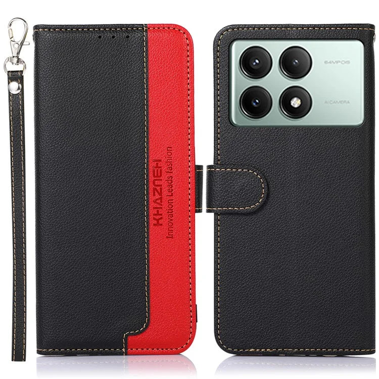 KHAZNEH For Xiaomi Redmi K70E 5G / Poco X6 Pro 5G Case Magnetic RFID Blocking Phone Stand Cover