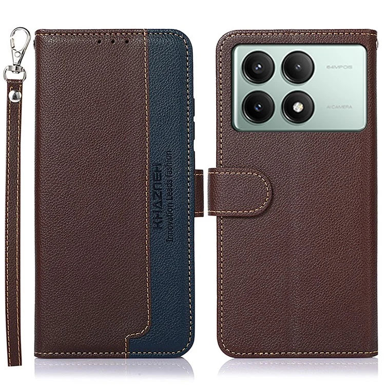 KHAZNEH For Xiaomi Redmi K70E 5G / Poco X6 Pro 5G Case Magnetic RFID Blocking Phone Stand Cover