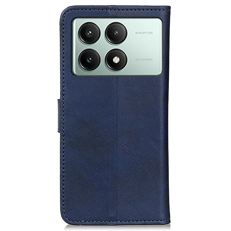 Leather Case for Xiaomi Redmi K70E 5G / Poco X6 Pro 5G Shell Cowhide Texture Stand Phone Cover