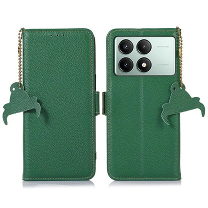 For Xiaomi Redmi K70E 5G / Poco X6 Pro 5G Case Genuine Cow Leather RFID Blocking Flip Phone Cover