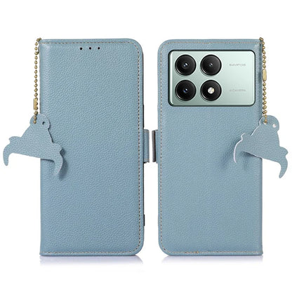 For Xiaomi Redmi K70E 5G / Poco X6 Pro 5G Case Genuine Cow Leather RFID Blocking Flip Phone Cover