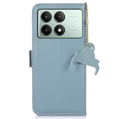 For Xiaomi Redmi K70E 5G / Poco X6 Pro 5G Case Genuine Cow Leather RFID Blocking Flip Phone Cover