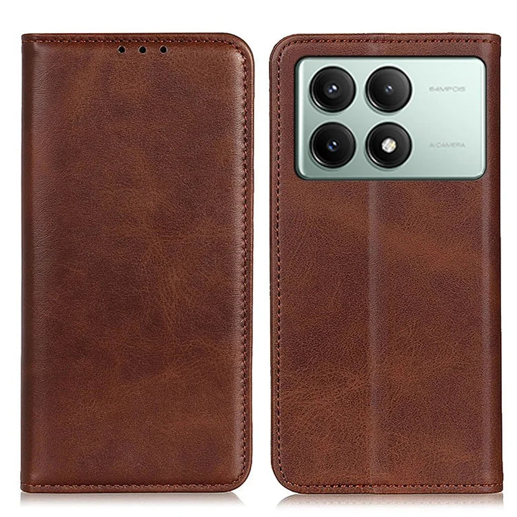 For Xiaomi Redmi K70E 5G / Poco X6 Pro 5G Case Split Leather Magnetic Flip Folio Phone Cover