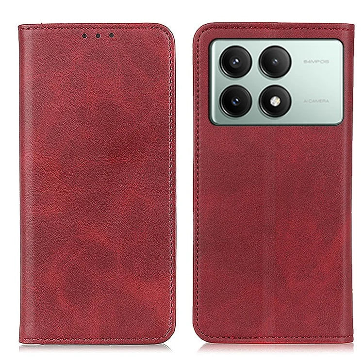 For Xiaomi Redmi K70E 5G / Poco X6 Pro 5G Case Split Leather Magnetic Flip Folio Phone Cover