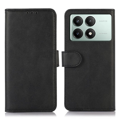 For Xiaomi Redmi K70E 5G / Poco X6 Pro 5G Case PU Leather Flip Phone Cover Cowhide Texture