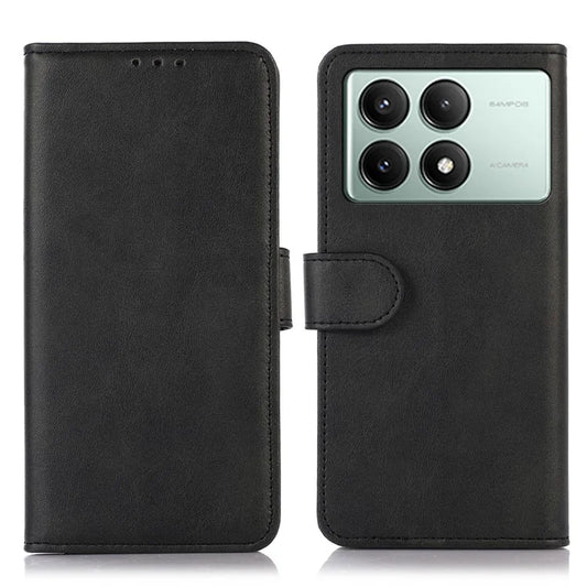 For Xiaomi Redmi K70E 5G / Poco X6 Pro 5G Case PU Leather Flip Phone Cover Cowhide Texture