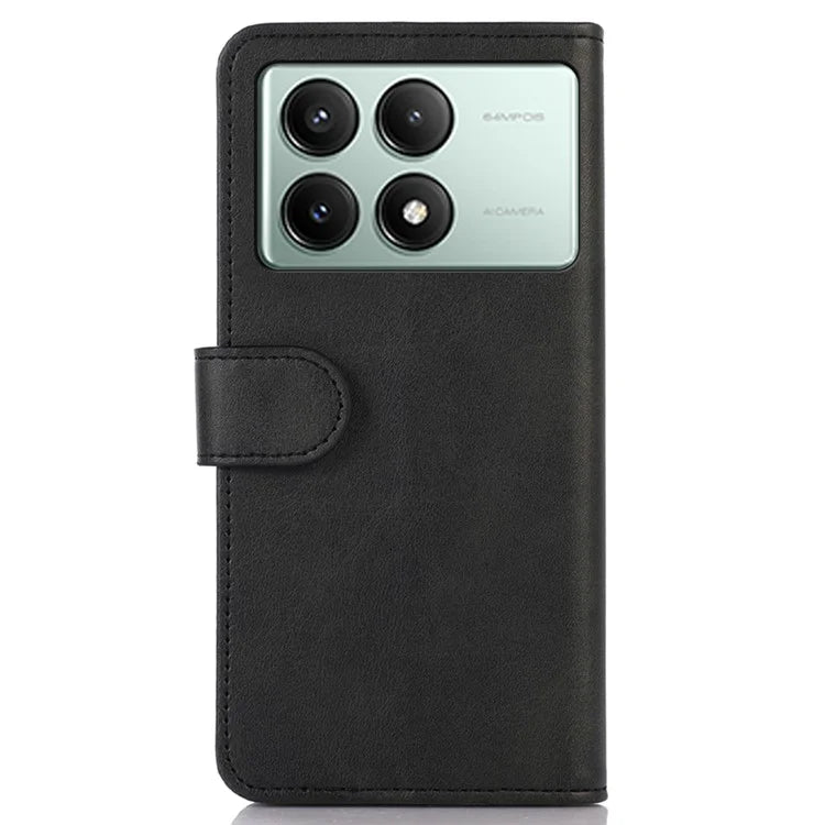 For Xiaomi Redmi K70E 5G / Poco X6 Pro 5G Case PU Leather Flip Phone Cover Cowhide Texture
