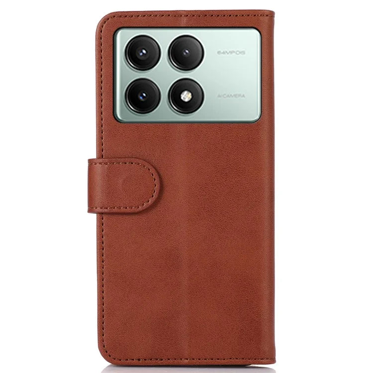 For Xiaomi Redmi K70E 5G / Poco X6 Pro 5G Case PU Leather Flip Phone Cover Cowhide Texture