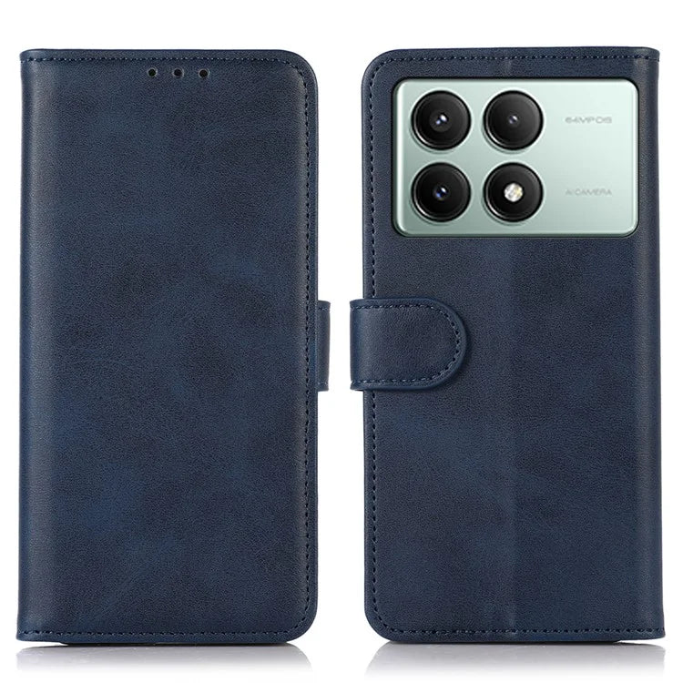 For Xiaomi Redmi K70E 5G / Poco X6 Pro 5G Case PU Leather Flip Phone Cover Cowhide Texture