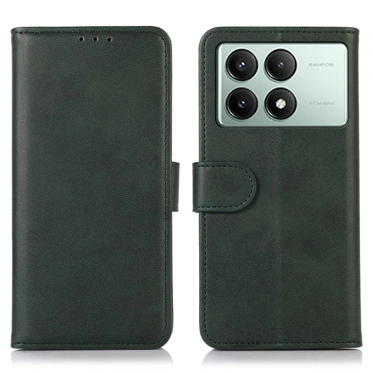 For Xiaomi Redmi K70E 5G / Poco X6 Pro 5G Case PU Leather Flip Phone Cover Cowhide Texture