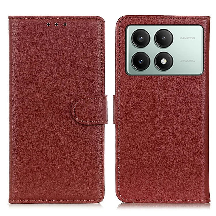 For Xiaomi Redmi K70E 5G / Poco X6 Pro 5G Case PU Leather Litchi Texture Wallet Phone Cover