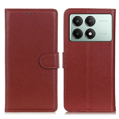 For Xiaomi Redmi K70E 5G / Poco X6 Pro 5G Case PU Leather Litchi Texture Wallet Phone Cover