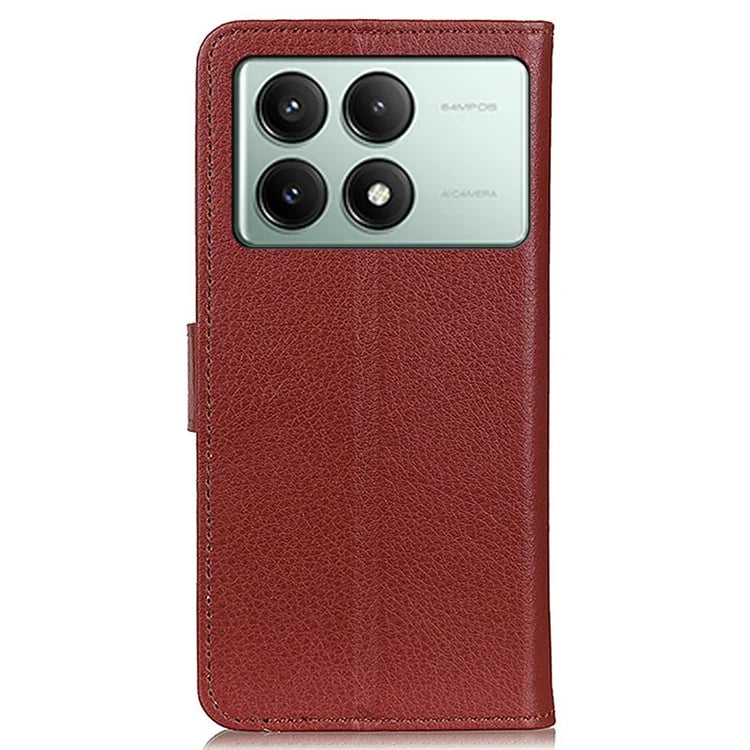 For Xiaomi Redmi K70E 5G / Poco X6 Pro 5G Case PU Leather Litchi Texture Wallet Phone Cover