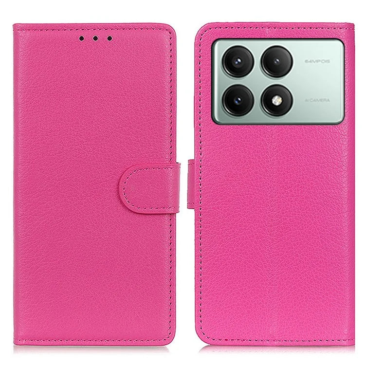 For Xiaomi Redmi K70E 5G / Poco X6 Pro 5G Case PU Leather Litchi Texture Wallet Phone Cover