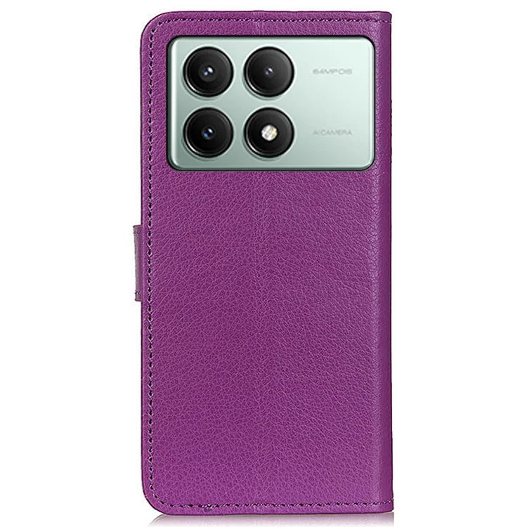 For Xiaomi Redmi K70E 5G / Poco X6 Pro 5G Case PU Leather Litchi Texture Wallet Phone Cover