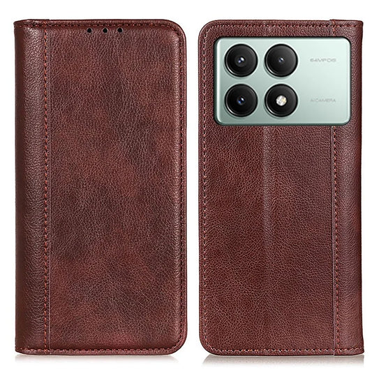 For Xiaomi Redmi K70E 5G / Poco X6 Pro 5G Case Wallet Split Leather Litchi Texture Phone Cover