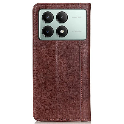 For Xiaomi Redmi K70E 5G / Poco X6 Pro 5G Case Wallet Split Leather Litchi Texture Phone Cover