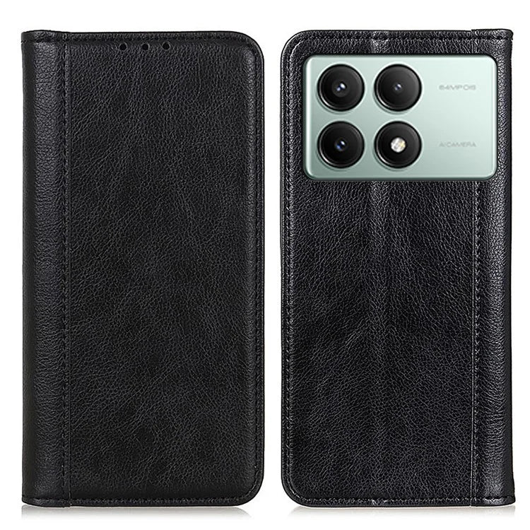 For Xiaomi Redmi K70E 5G / Poco X6 Pro 5G Case Wallet Split Leather Litchi Texture Phone Cover