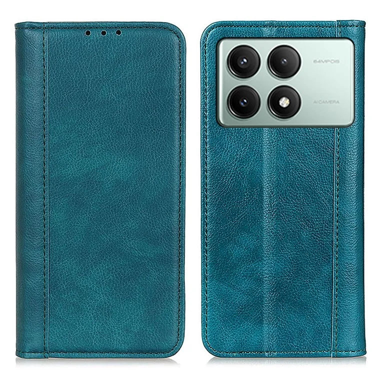 For Xiaomi Redmi K70E 5G / Poco X6 Pro 5G Case Wallet Split Leather Litchi Texture Phone Cover