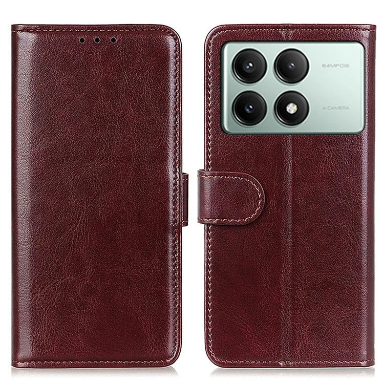 For Xiaomi Redmi K70E 5G / Poco X6 Pro 5G Case Crazy Horse Texture Wallet Phone Cover