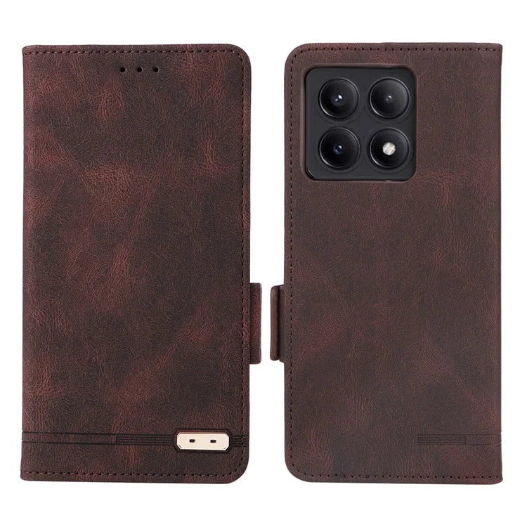 For Xiaomi Poco X6 Pro 5G / Redmi K70E 5G Leather Case Wallet Phone Cover Hardware Decor
