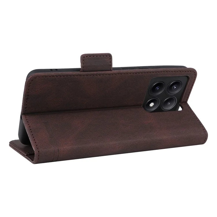 For Xiaomi Poco X6 Pro 5G / Redmi K70E 5G Leather Case Wallet Phone Cover Hardware Decor