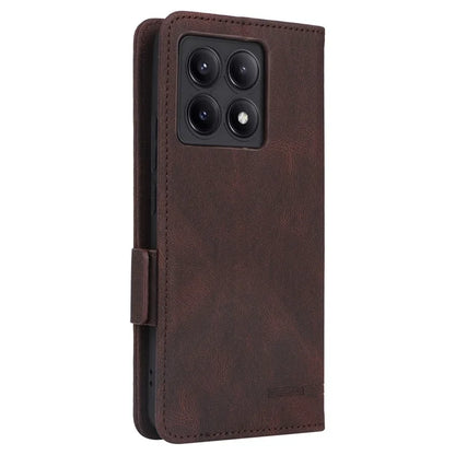 For Xiaomi Poco X6 Pro 5G / Redmi K70E 5G Leather Case Wallet Phone Cover Hardware Decor