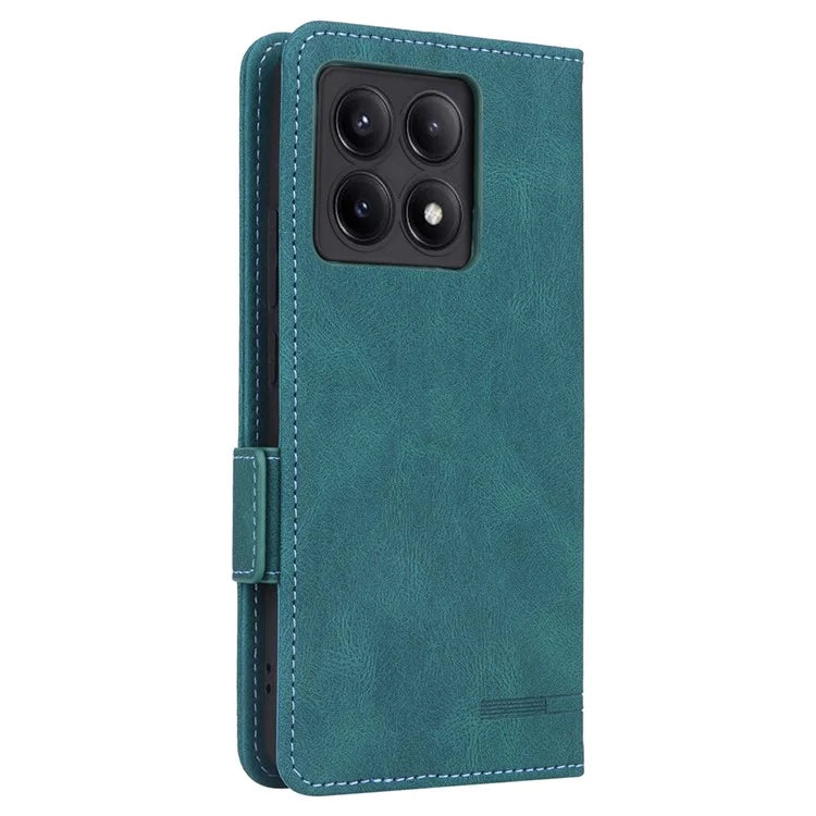 For Xiaomi Poco X6 Pro 5G / Redmi K70E 5G Leather Case Wallet Phone Cover Hardware Decor
